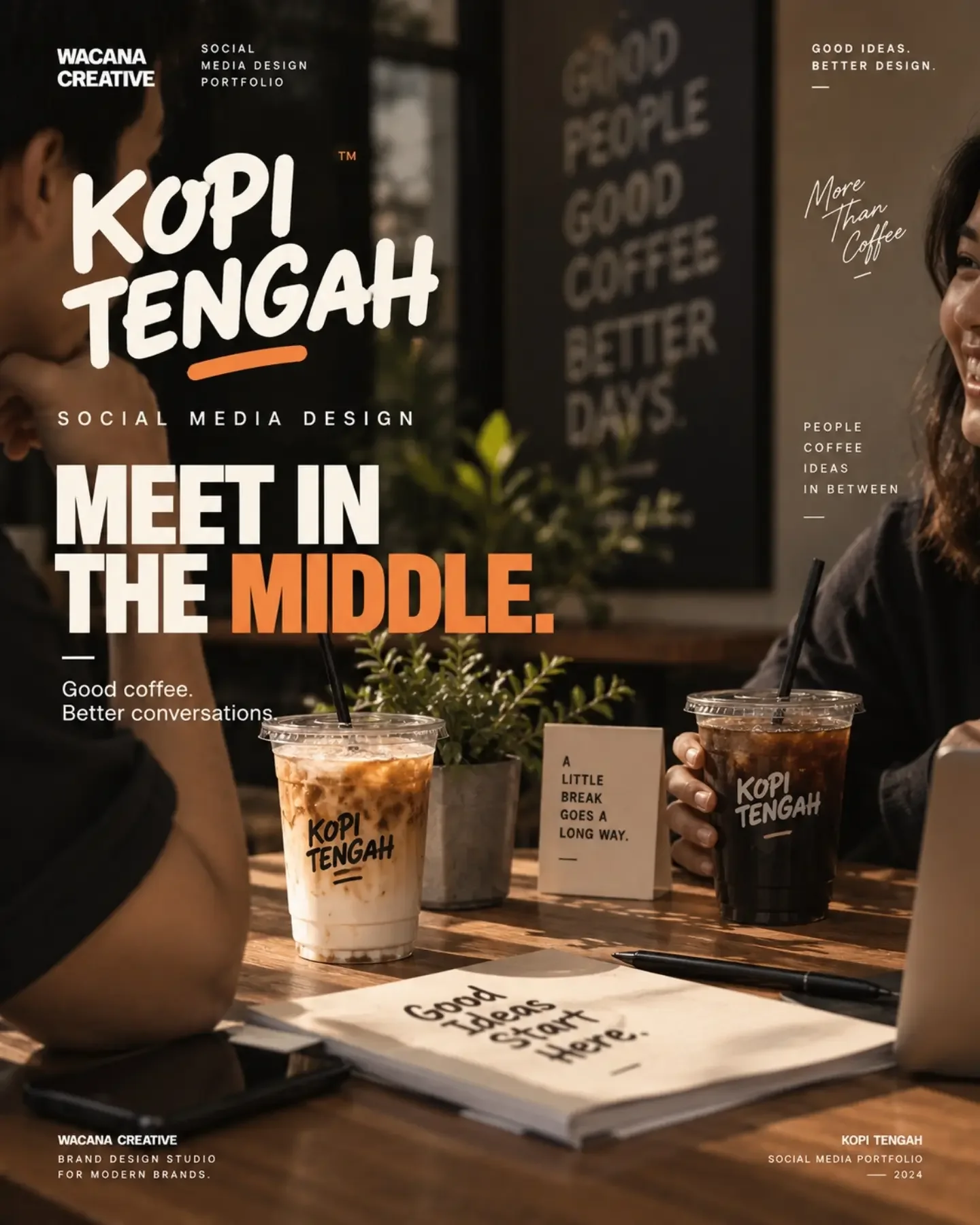 Desain coffee shop · konten media sosial untuk Kopi Tengah oleh Wacana Creative